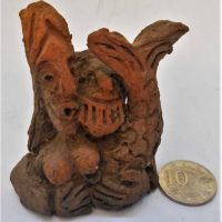 Vintage Robert Langley Australian pottery sculpture  -  Man with a Mermaid - Sold for $99 - 2019