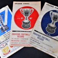 3 x Grand Final  Football records 1963 64 and 65 Melbourne vs Collingwood - Sold for $137 - 2019