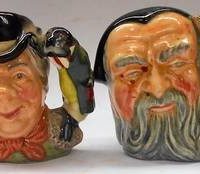 4 Vintage Royal Doulton minature character jugs Neptune, Merlin and Walrus and carpenter - Sold for $37 - 2019