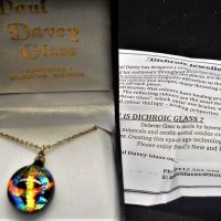 Paul Davey 'Dichroic' art glass pendant - in original box with paperwork - Sold for $43 - 2019