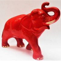 Vintage Red Sylvac ceramic Elephant figurine - Sold for $35 - 2019