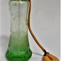 1950s Cut green glass perfume atomiser - Sold for $43 - 2019