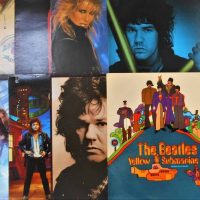 Group lot assorted LP vinyl records incl ACDC, The Angels, Gary Moore, The Beatles, Keel, etc - Sold for $81 - 2019