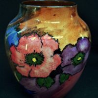 Vintage English china H & K Tunstall floral vase - approx125cm - Sold for $43 - 2019