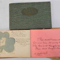 2 x vintage autograph books incl c1930s complete with many poems from the Chelsea area and c190809 poems and pen drawings - BallaratBendigo area - Sold for $273 - 2019