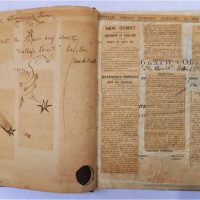 Quatro leather bound Scrapbook  - Observations of Halley's comet with c1910 Newspaper clippings from the Herald And the Age appended to 1880s Book of  - Sold for $31 - 2019
