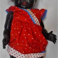 1950s 60s Black Peerless Australian doll with sleep eyes  in Vintage dress 50cm long - Sold for $112 - 2019