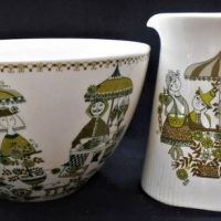 2 x pieces of 1960s Figgio Norway - Milk Jug and bowl - Sold for $31 - 2019