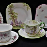3 x Pretty English China floral trios Royal Albert and Shelly - Sold for $81 - 2019