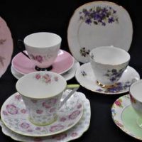 6 x Pretty English China trios including Retro Queen Ann and Tuscan, Floral Royal standard etc - Sold for $68 - 2019