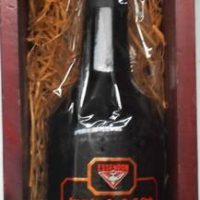 Boxed Commemorative signed Bottle - ESSENDON AFL 2000 Premiership Port - label signed in Gold texta by KEVIN SHEEDY - Sold for $37 - 2019