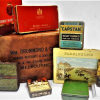 Group of vintage Australian Tobacco tins incl Capstan, White oak and country life - Sold for $31 - 2019