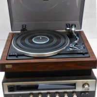 1970s Onkyo Receiver and Y-200D Record player in Rosewood Veneer both power leads cut off - Sold for $37 - 2019