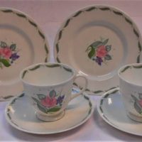2 1960s Susie Trios with Fern leaf and rose pattern - Sold for $35 - 2019
