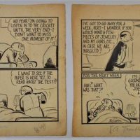 2 x vintage hand drawn comics signed Mitchell incl 'Seeing is believing' and 'A Troubled Mind' - Sold for $50 - 2019