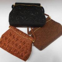 3 x vintage heavily beaded evening bags - black, bronze, brown - Sold for $43 - 2019