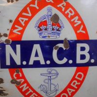 Large Red and Blue Army and Navy Canteen board enamel sign 120cm by 90cm - Sold for $310 - 2019