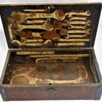 c1920s Napier Lion Aircraft Engine  tool box with tool stencils inside - Sold for $75 - 2019