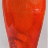1980s Jo Fraser  Bendigo Pottery vase in Orange and red Glaze - 18cm H - Sold for $62 - 2019