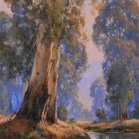 Framed GERARD MUTSAERS (1947 - ) Oil Painting - WARM SUMMER AFTERNOON ON THE YARRA at YARRA JUNCTION - Signed lower left, further signed & titled vers - Sold for $304 - 2019