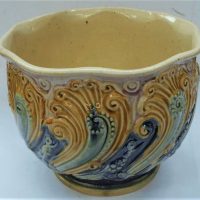 Gilbrook Pottery, Brunswick Colonial Australian pottery majolica jardinire - 18cm H (af) - Sold for $932 - 2019