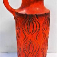 Large Orange retro Scheurich West Germany handled vase 47cm H - Sold for $93 - 2019