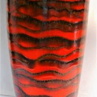 Large retro red and brown  Scheurich West Germany vase 45cm tall - Sold for $124 - 2019