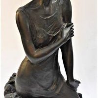 Reproduction spelter sculpture 'Woman in Nightgown' - approx38cm - Sold for $75 - 2019