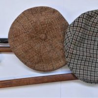 Group lot  - Walking sticks and tweed caps including Kangol - Sold for $35 - 2019