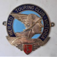 c1950s Herald Touring club Victoria car badge - Sold for $161 - 2019
