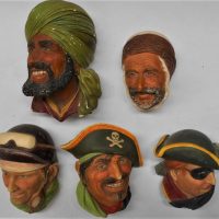 Group of vintage Bosuns wall plaques including Arab, Pirate and Jockey etc - Sold for $31 - 2019