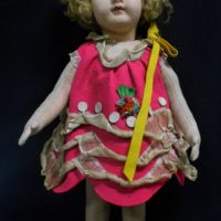 Vintage 1930s Felt Soft Toy DOLL - Shirley Temple like Character, in the manner of Lenci - 60cm L - Sold for $310 - 2019