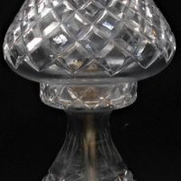 Vintage Cut crystal Mushroom boudoir lamp  -15cm tall - Sold for $37 - 2019