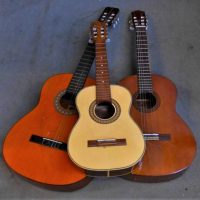 3 x classical guitars - various sizes incl Yamaha CS40, Giannini, etc - Sold for $56 - 2019