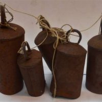 Group lot vintage 'Rusty' cow bells - graduating sizes - Sold for $37 - 2019