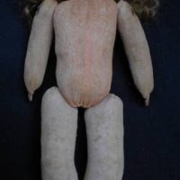 Vintage Alt, Beck & Gottschalck, German Doll (Mold 701 20) composition head, sleep eyes, jointed, straw filled cloth body - 40cms L - Sold for $37 - 2019