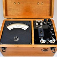 Vintage black Bakelite Watt meter in Wooden case - Sold for $35 - 2019