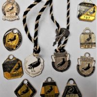 10 x VFL Collingwood Football Club enamelled metal membership medallions incl 1960 - 1969 (Member #707) - Sold for $335 - 2019