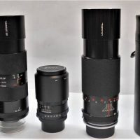 3 x telescopic camera lenses incl Tamron SP CF Tele Macro, Takumar Asahi 135135 and Tamron 156 BBAR Multi C - Sold for $35 - 2019