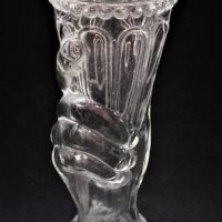 c192030  'Statue of liberty hand & Torch' pressed glass vase - Sold for $56 - 2019