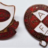 2 x vintage Australian Rules football badges incl 1940 South Fremantle and 1951 North Adelaide - Sold for $37 - 2019