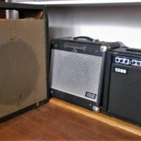 3 x GUITAR AMPS - Behringer Vintager 110, old 60's Case w Pioneer 50watt speaker + Econ G30 - Sold for $35 - 2019