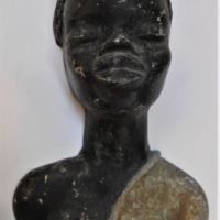 Retro MCM cast metal Wall Plaque of an AFRICAN GIRL - approx 20cm H - Sold for $27 - 2019