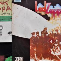 Small group lot vintage LP vinyl records incl Frank Zappa - WakaJawaka, Led Zeppelin - II and III - Sold for $56 - 2019