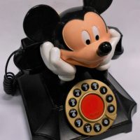 Vintage Mickey Mouse (laying down) Telephone - Segan Props) rotary dial - Sold for $87 - 2019