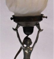 Vintage chrome Diana lamp with vintage opaque flame shaped glass shade (af) - Sold for $112 - 2019