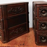 2 sets of 3 - Vintage Singer sewing machine drawers - Sold for $68 - 2019