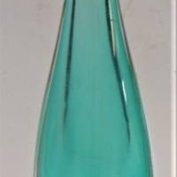 Vintage cased teal and clear Art Glass triangular form vase with applied spiral to neck - Sold for $37 - 2019