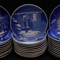 Large group lot - assorted Royal Copenhagen blue and white plates 1950s - 1990s - assorted images - Sold for $137 - 2019
