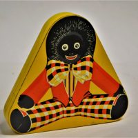 Vintage Australian triangular shaped PASCALs confectionary tin with Fab Golliwog to front - Sold for $99 - 2019